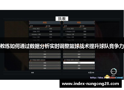 教练如何通过数据分析实时调整篮球战术提升球队竞争力