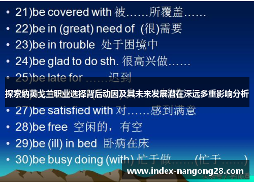 探索纳英戈兰职业选择背后动因及其未来发展潜在深远多重影响分析